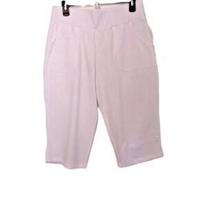 Women's White Capri Pants Christopher and Banks Size P/M Pull on Pockets NEW